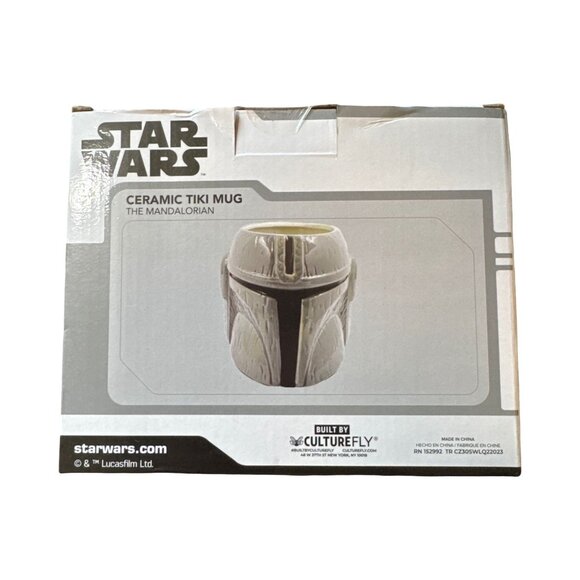 Star Wars The Mandalorian Ceramic Tiki Mug Collectible Gray & Black Built By Cul - Picture 5 of 5